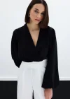 Aksesuar Detaylı Bodysuit Bluz - SİYAH