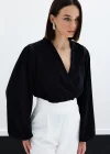 Aksesuar Detaylı Bodysuit Bluz - SİYAH