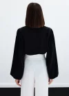 Aksesuar Detaylı Bodysuit Bluz - SİYAH