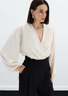 Aksesuar Detaylı Bodysuit Bluz - Bej