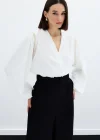 Aksesuar Detaylı Bodysuit Bluz - Ekru