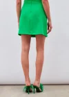 Düğme Detaylı Mini Etek - Yeşil