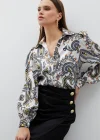 Kabarık Kol Desenli Gömlek - SİYAH