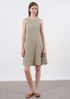 Sıfır Kol Keten Elbise
