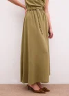 Kemerli Uzun Etek - Haki
