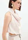 Degaje Yaka Bluz - Bej