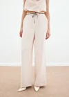 Örgü Kemerli Pantolon - Bej
