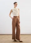 Bel Detaylı Cepli Pantolon - Camel