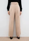 Bel Detaylı Pantolon - Bej