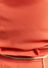 Degaje Yaka Dökümlü Bluz - Oranj