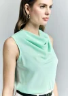 Degaje Yaka Kolsuz Bluz - Mint