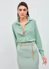 Düz Klasik Gömlek - Mint