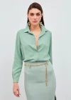 Düz Klasik Gömlek - Mint