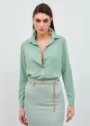 Düz Klasik Gömlek - Mint