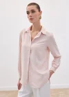 Düz Klasik Gömlek - Pudra