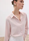 Düz Klasik Gömlek - Pudra