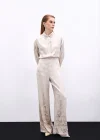 Jakarlı Salaş Pantolon - Bej
