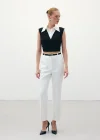 Kemerli Pantolon - Ekru