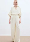 Keten Karışımlı Pantolon - Taş