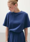 Kısa Kollu Salaş Bluz - İndigo