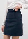 Kısa Süet Etek - Lacivert