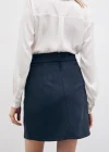 Kısa Süet Etek - Lacivert