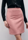 Kısa Süet Etek - Pudra