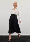 Pileli Midi Etek - Siyah