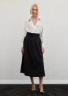 Pileli Midi Etek - Siyah