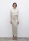 Pul Payetli Midi Etek - BEJ