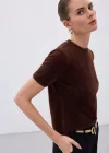 Sakallı Kısa Kol Triko - Kahve
