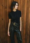 Sakallı Kısa Kol Triko - Siyah