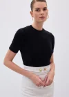 Sakallı Kısa Kol Triko - Siyah