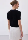 Sakallı Kısa Kol Triko - Siyah