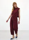 Şalvar Kesim Pantolon - Bordo