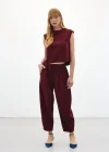 Şalvar Kesim Pantolon - Bordo