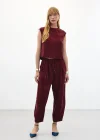 Şalvar Kesim Pantolon - Bordo