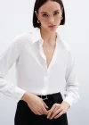 Saten Gömlek - Ekru