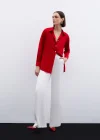 Saten Gömlek - Kırmızı