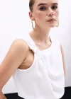 Tek Omuz Detaylı Bluz - Ekru