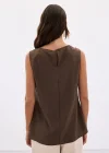 Tek Omuz Detaylı Bluz - Kahve