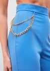 Zincir Aksesuarlı Pantolon - Mavi