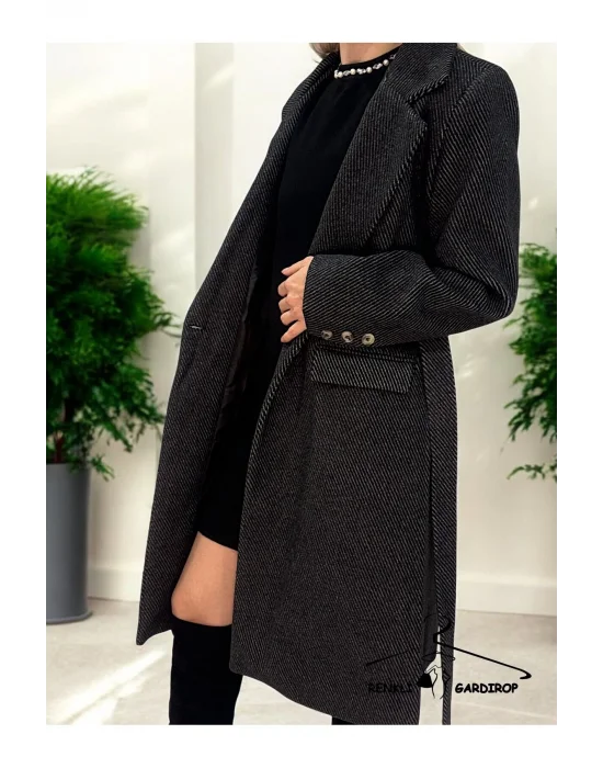 R&G Siyah   Kaşe Kaban