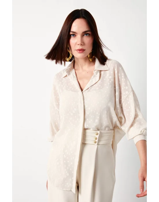 Desenli Uzun Gömlek - TAŞ