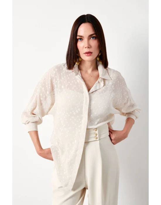 Desenli Uzun Gömlek - TAŞ