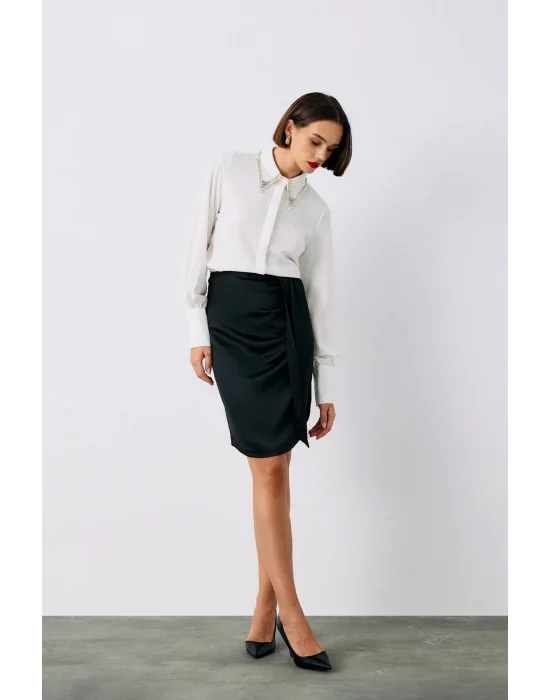 Kuşaklı Mini Etek - SİYAH