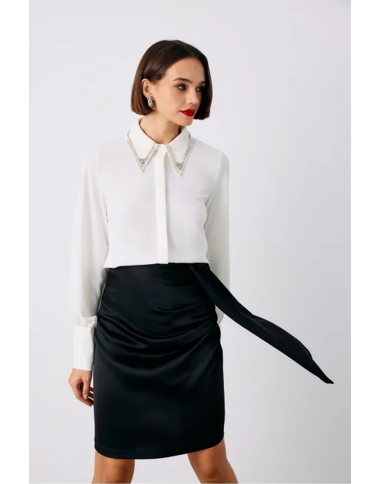 Kuşaklı Mini Etek - SİYAH