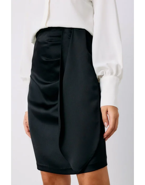 Kuşaklı Mini Etek - SİYAH