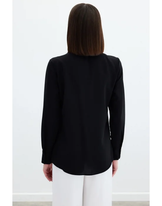 Klasik Düz Gömlek - Siyah