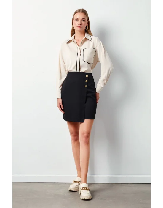 Cep Detaylı Salaş Gömlek - BEJ